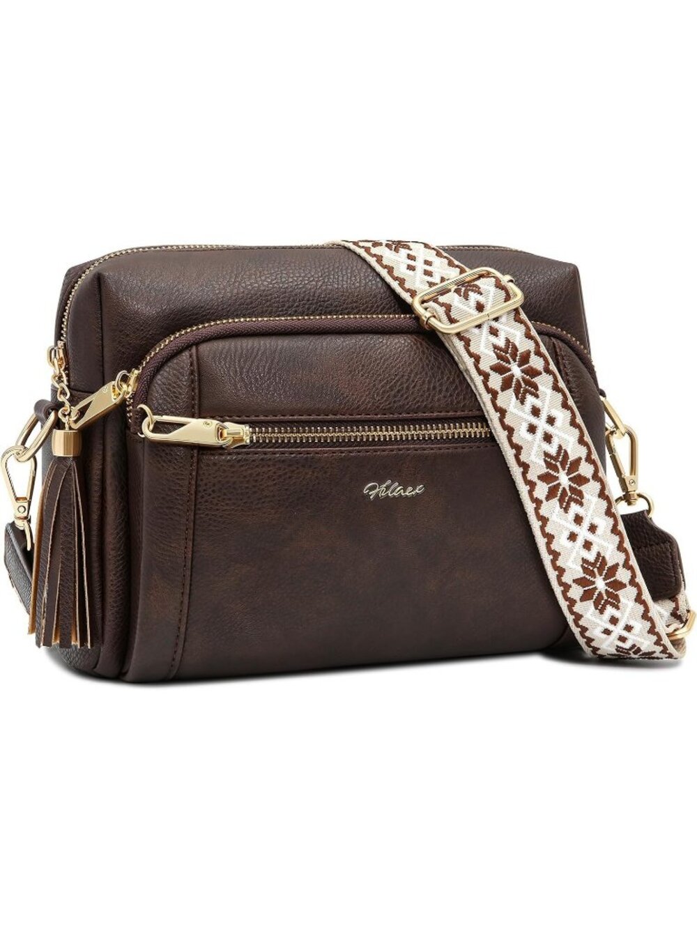 Women's Coffee Vegan Leather Purses Stylish Designer Pockets Crossbody Bags